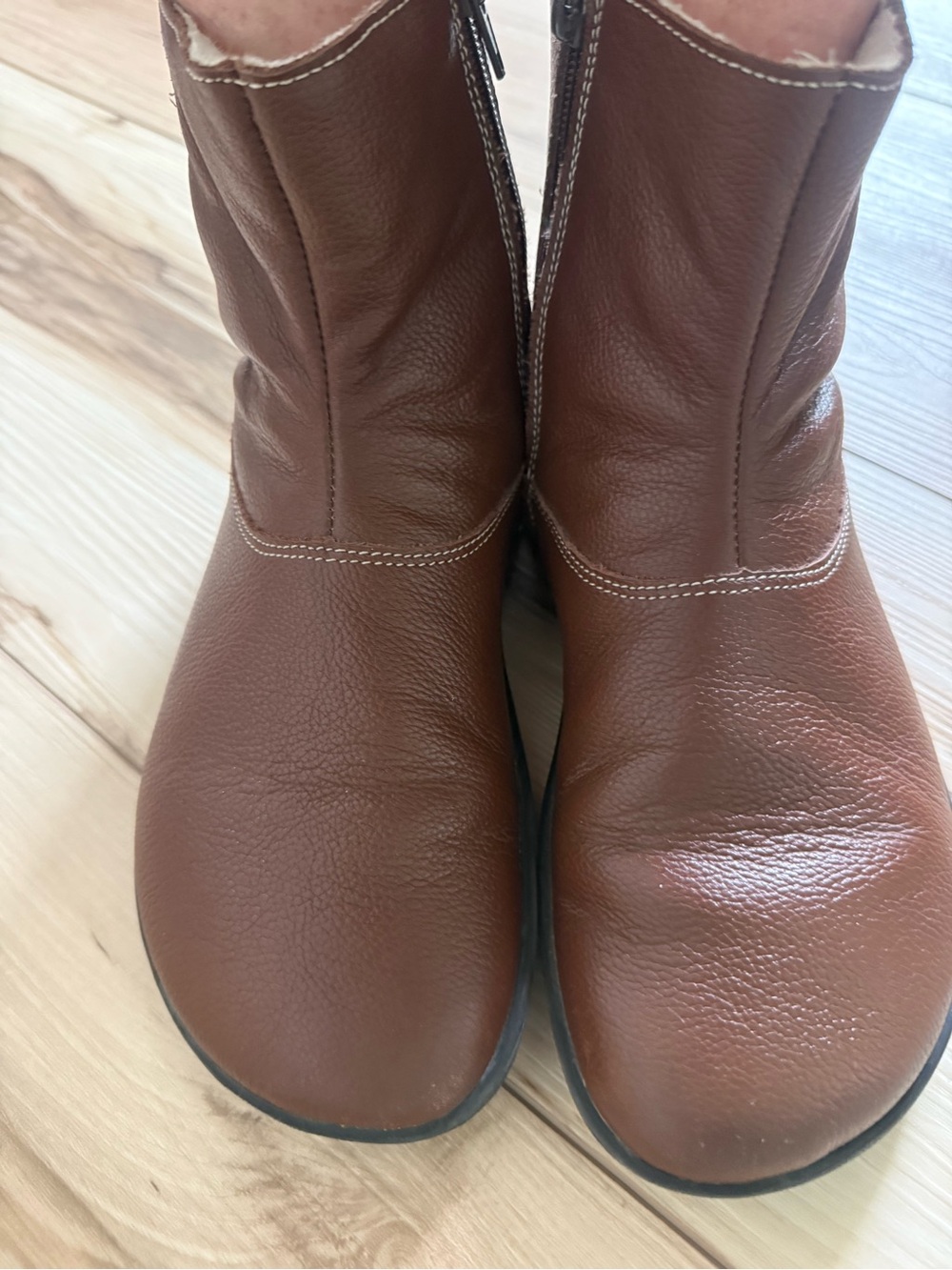 Womans Be Lenka Brown Leather Ankle Boots - Sherpa lined - Picture 9 of 10